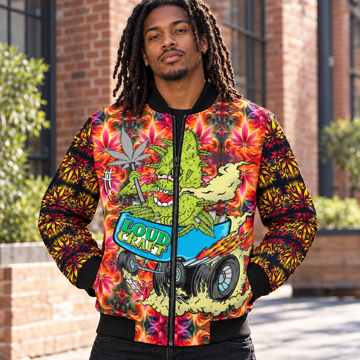 Loud Craft Autumn Bomber Jacket modeled lifestyle image