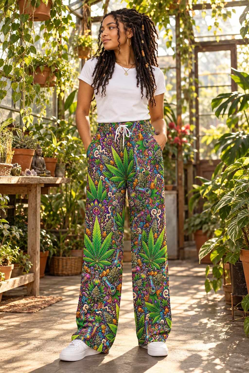 B side Wide-Leg Pants modeled lifestyle image