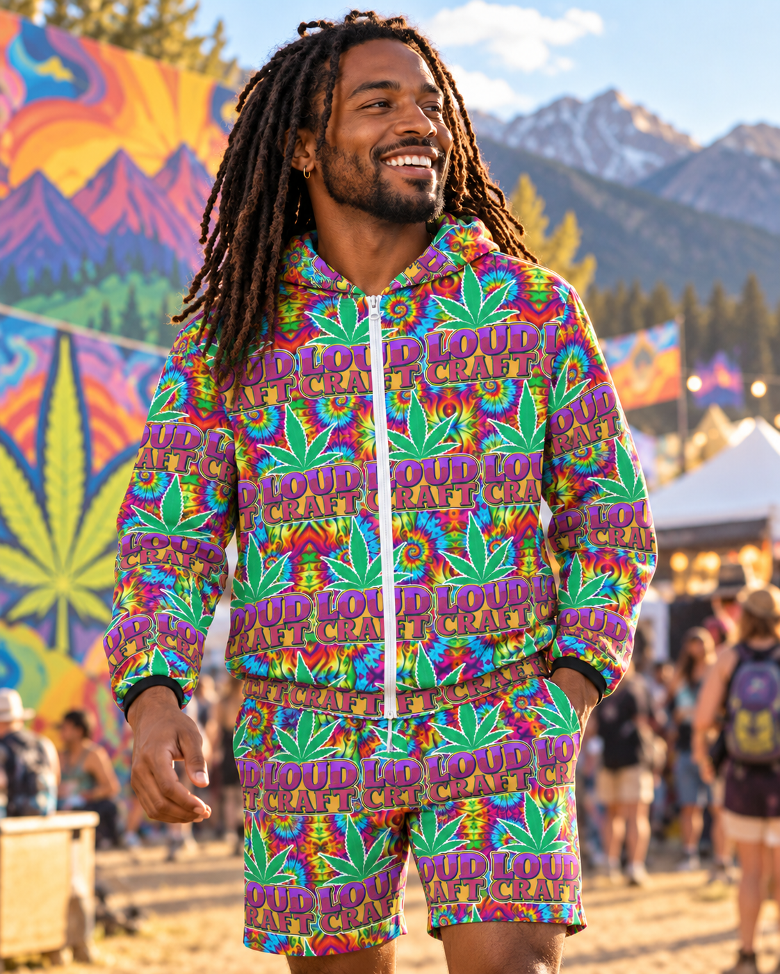 Loud Craft V3 Sun Hoodie & Shorts Set modeled lifestyle image