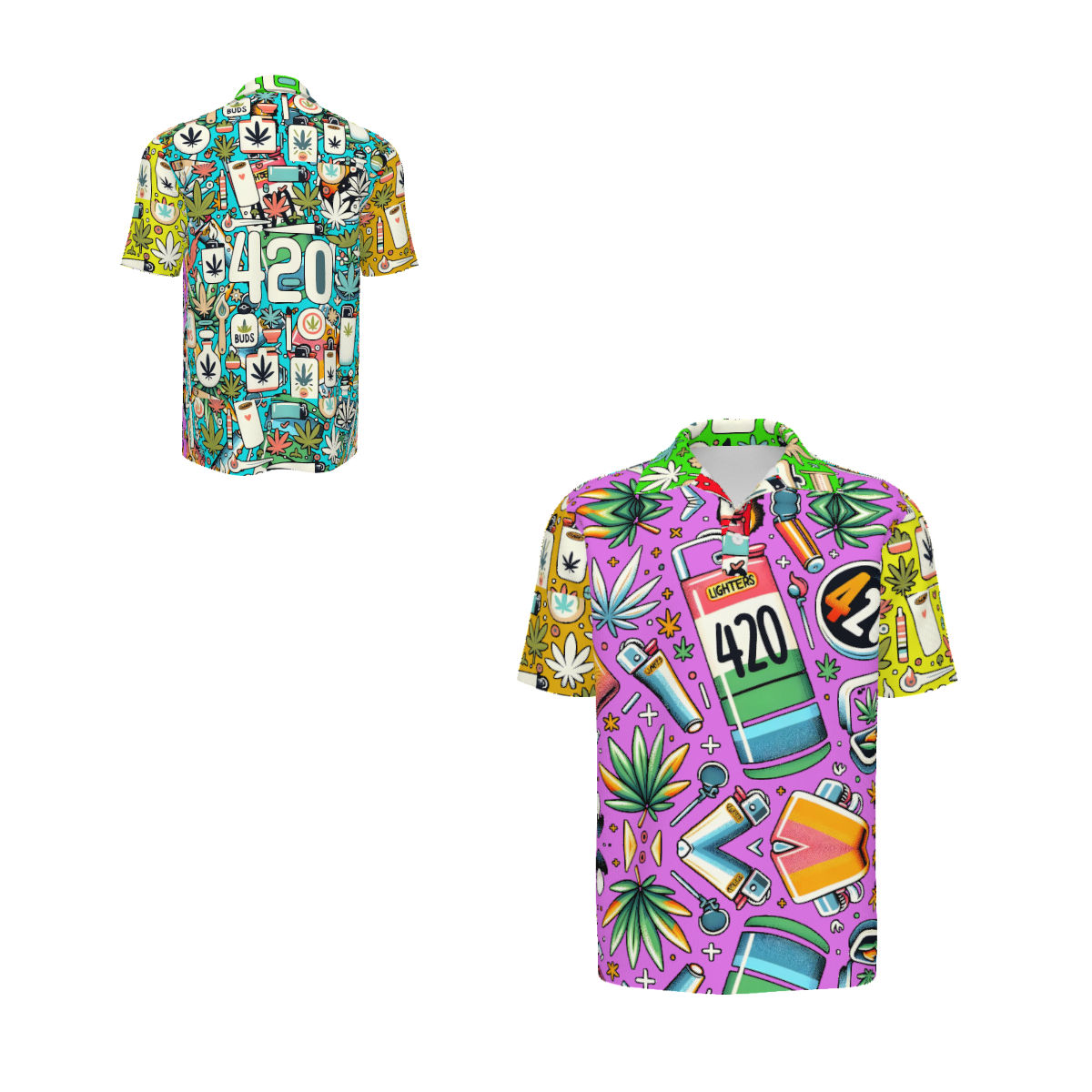 Comic 420 Collage Polo Shirt