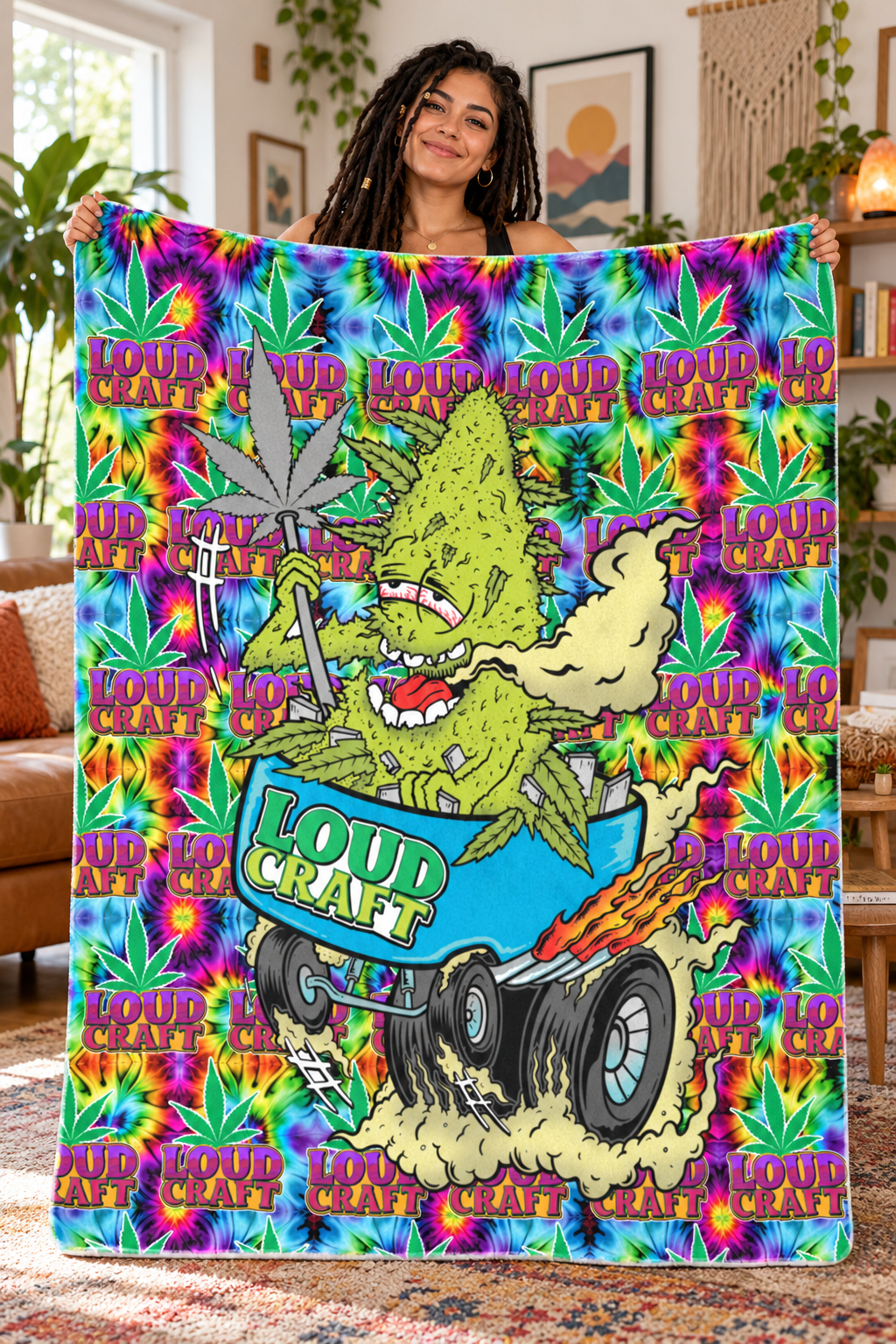 Loud Craft Autumn Blanket — 70 × 80 in. modeled lifestyle image