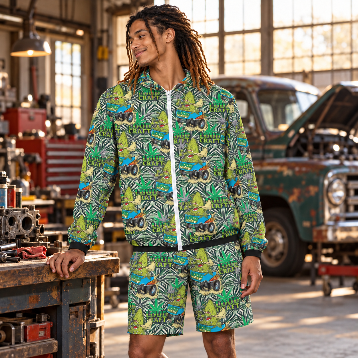 BioMeds autumn v4 Sun Hoodie & Shorts Set modeled lifestyle image