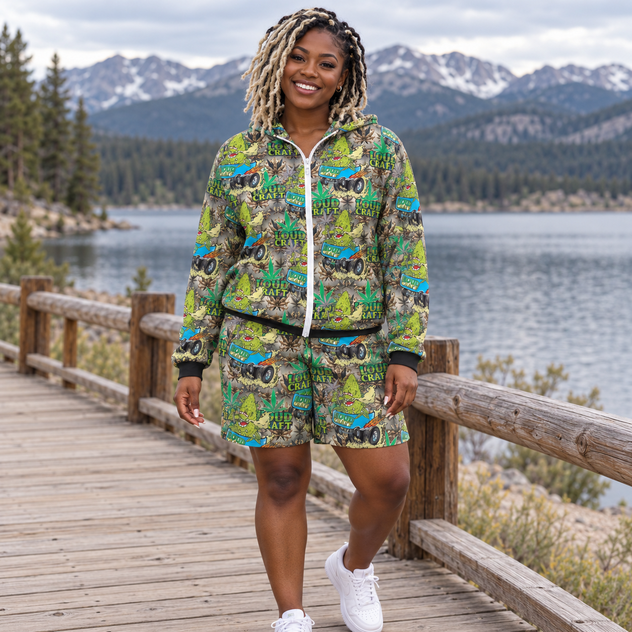 BioMeds autumn v5 Sun Hoodie & Shorts Set modeled lifestyle image