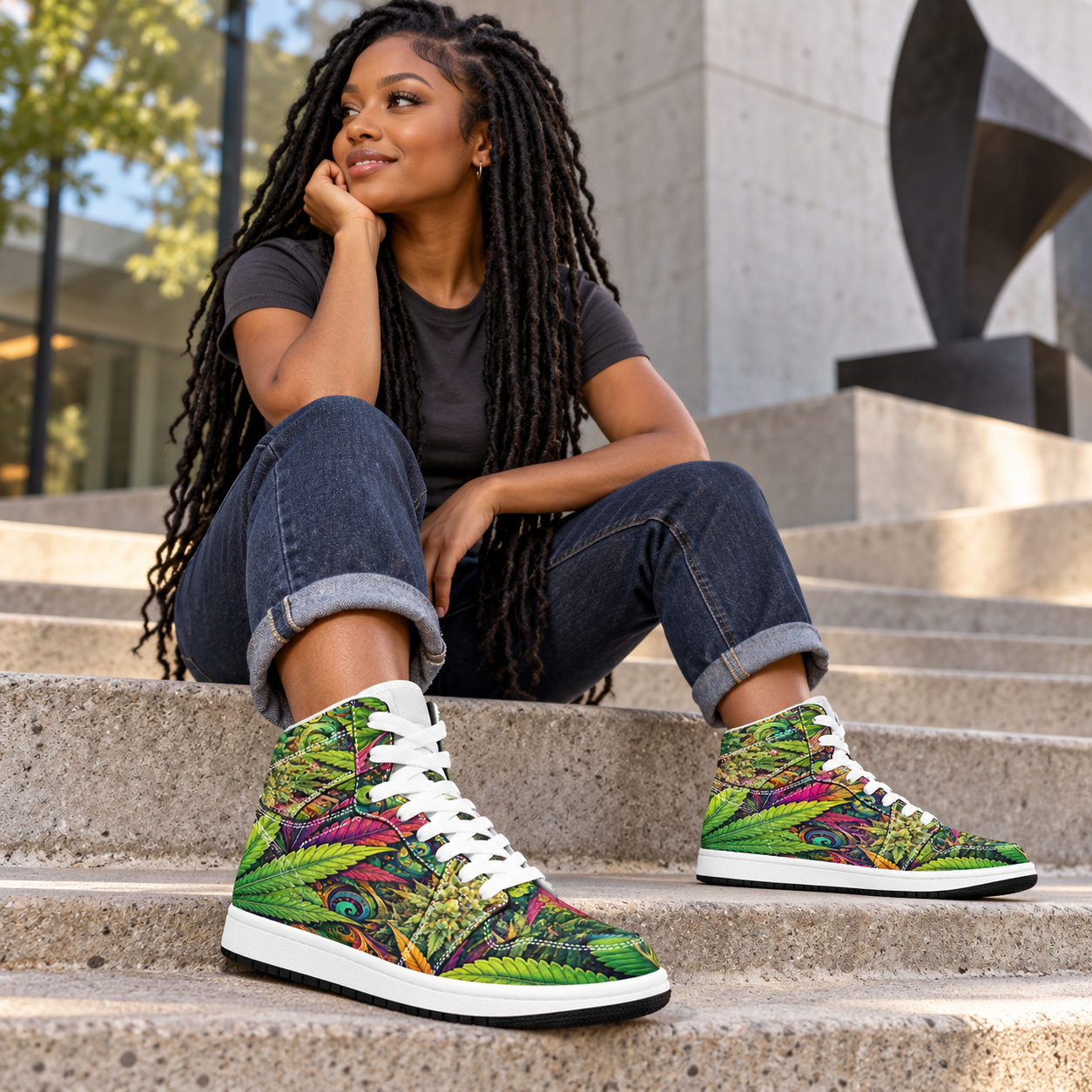 Kind Bud High-Top Sneakers modeled lifestyle image