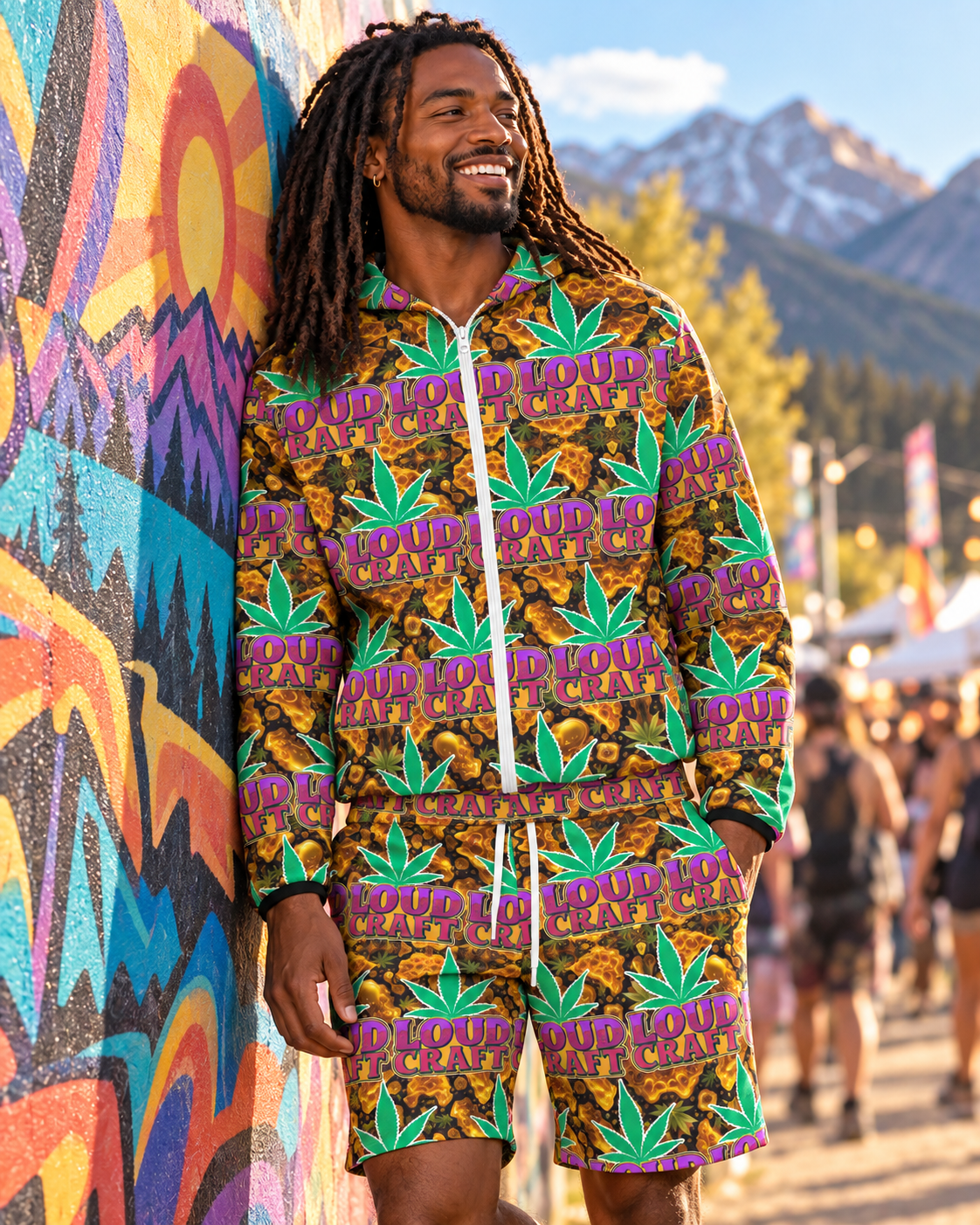 Loud Craft V4 Sun Hoodie & Shorts Set modeled lifestyle image