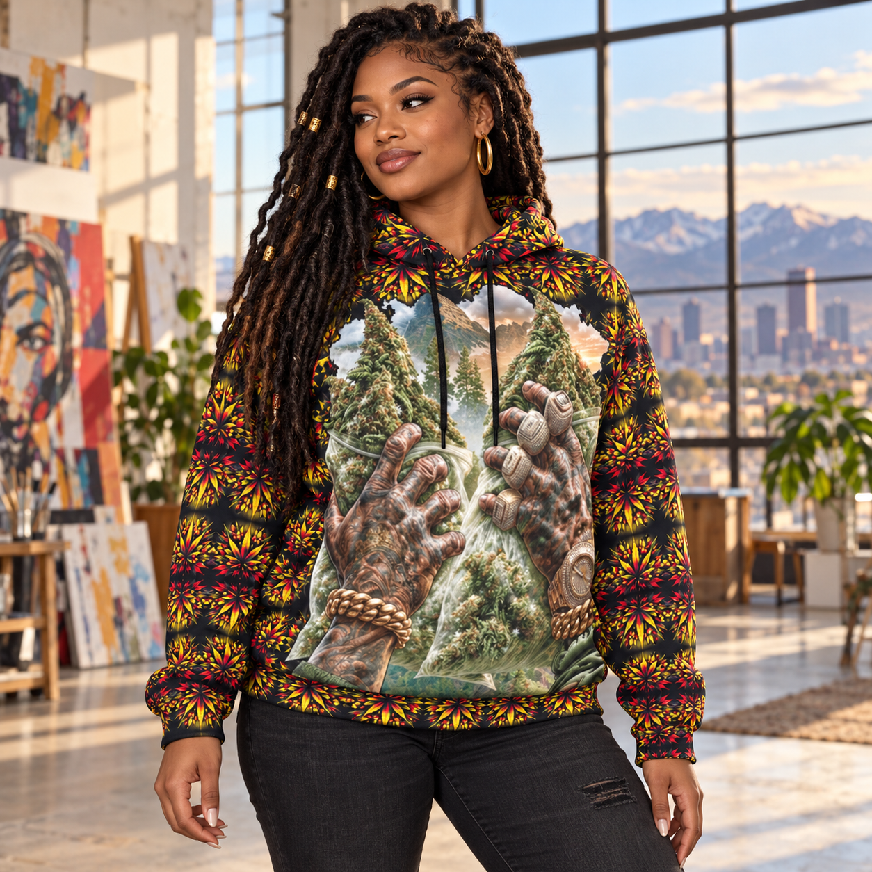 Colorado vibes Hoodie modeled lifestyle image