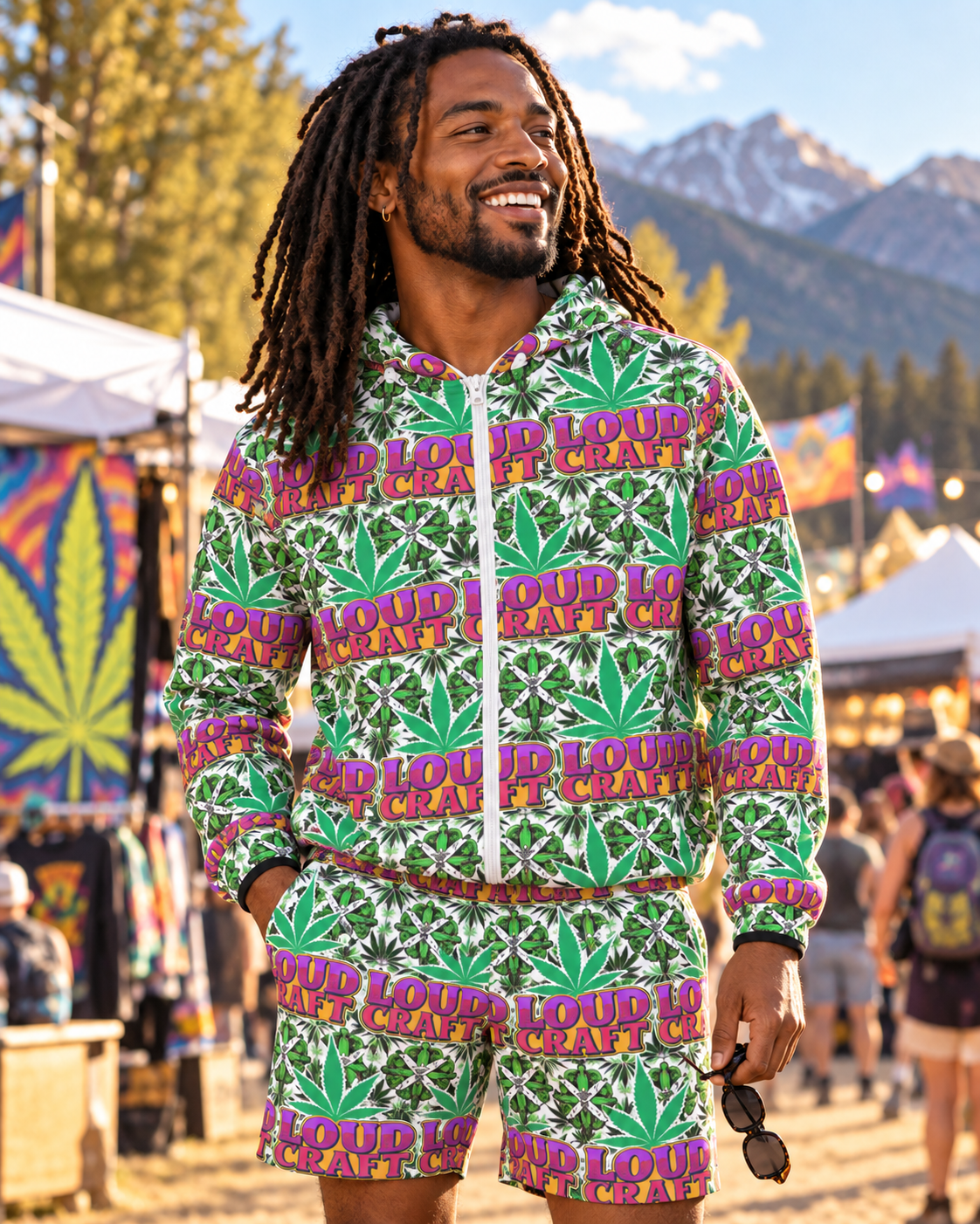 Loud Craft V2 Sun Hoodie & Shorts Set modeled lifestyle image