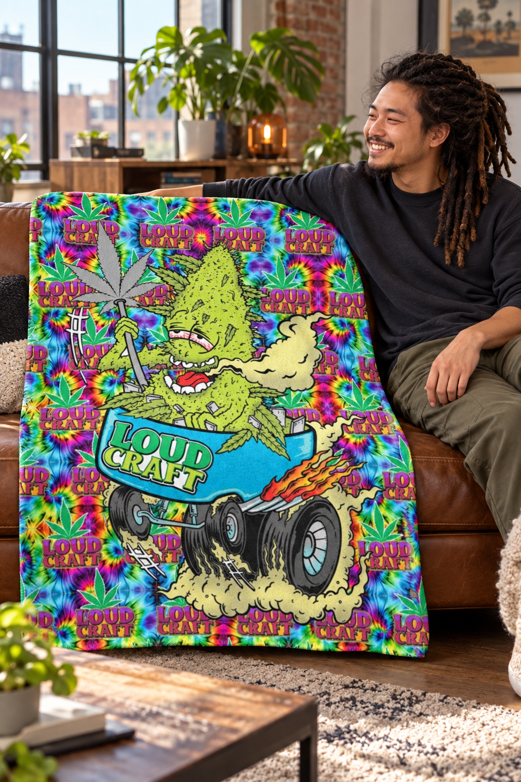 Loud Craft Autumn Blanket — 60 × 80 in. modeled lifestyle image
