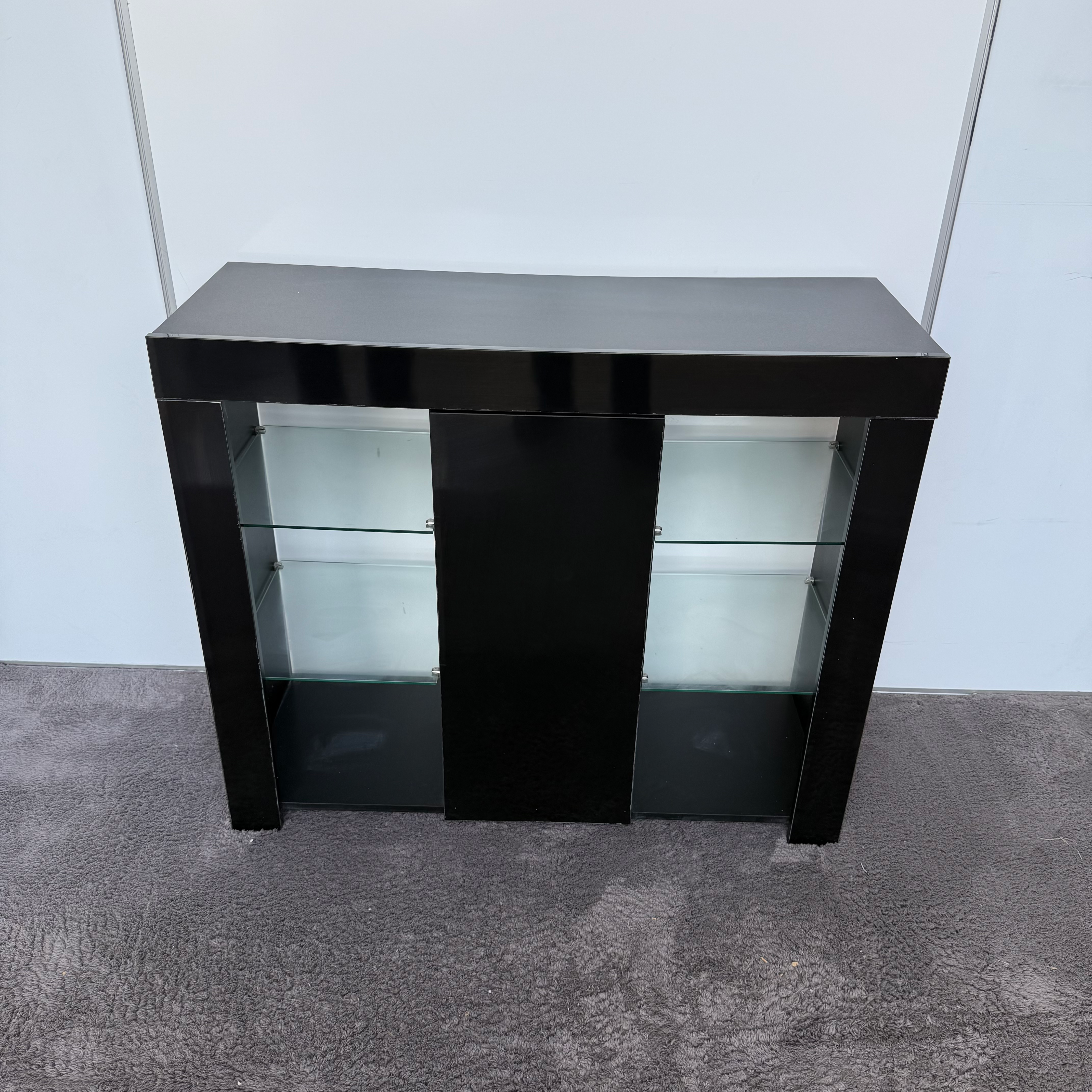 Large Azura 1 Door Modern Sideboard in Black, in good condition.