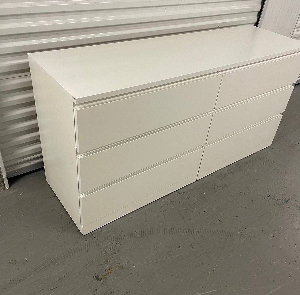 Thumbnail: IKEA MALM white chest of 6 drawers, in good condition.