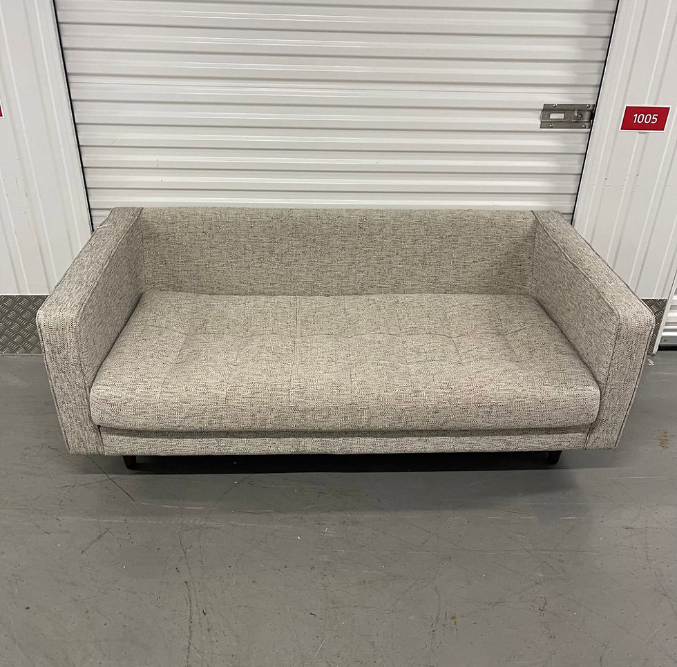 Thumbnail: GREY/WHITE FABRIC sofa 3 seater, in good condition. 