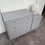 Thumbnail: Set of 3 Drawer Bedside and 4 drawers chest, grey, in good condition.  M