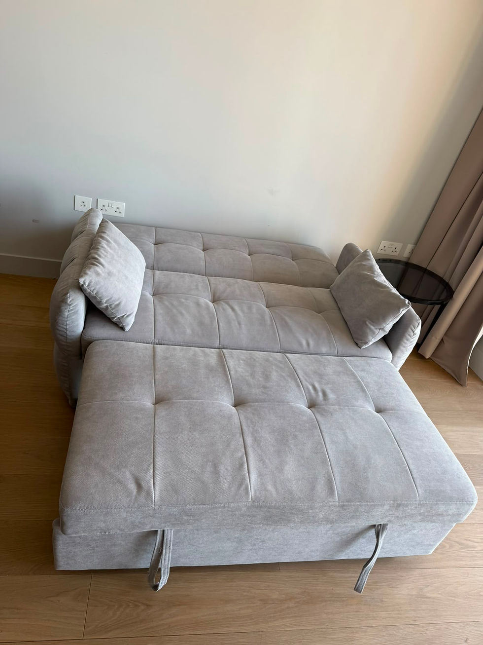 Thumbnail: Silver Grey 2 Seater Fabric Sofa Bed, in good condition. 