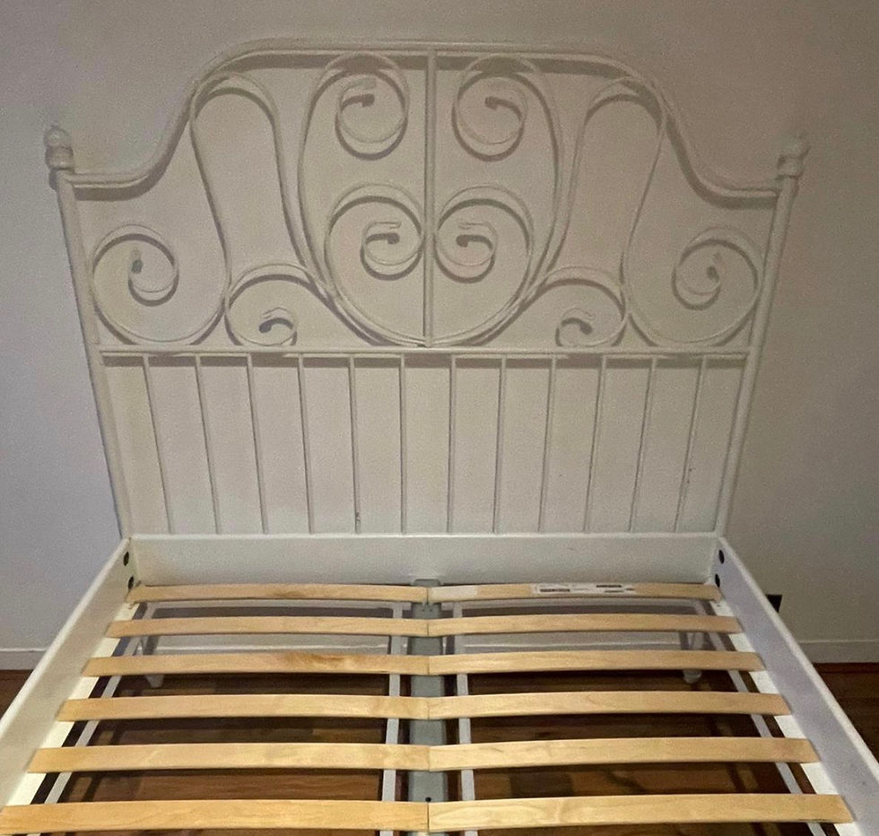 Thumbnail: IKEA LEIRVIK Bed frame, white, in good condition.