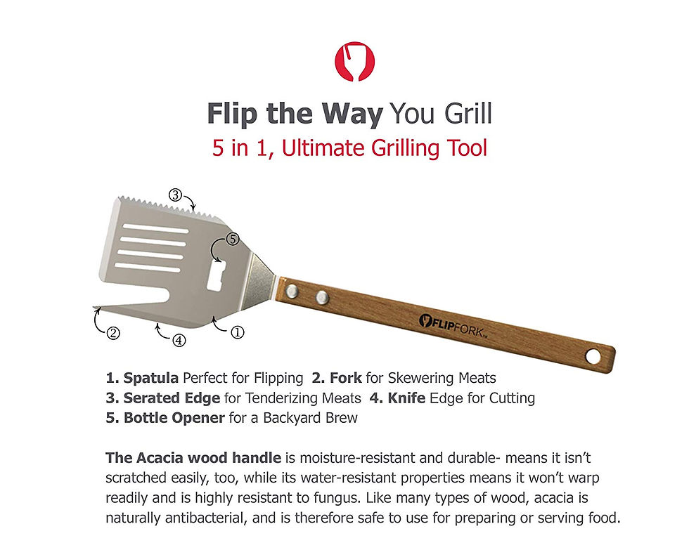 Thumbnail: FlipFork-5 in 1 Grill Spatula Fork Boss With Blade BBQ Tool