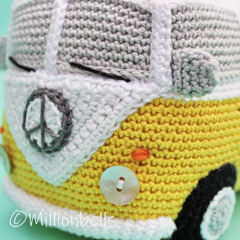 Thumbnail: Crocheted classic mini bus front detail