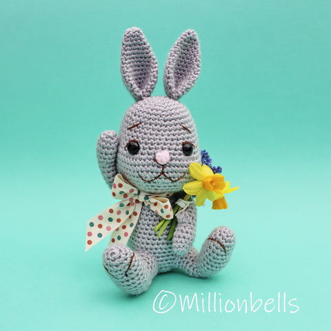 Thumbnail: Grey spring bunny amigurumi pattern