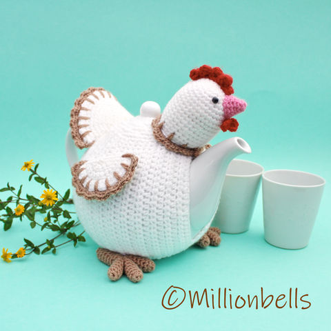 Tea Cosy Chicken PDF Crochet Pattern Kitchen Decor Spring Easter Animal Bird