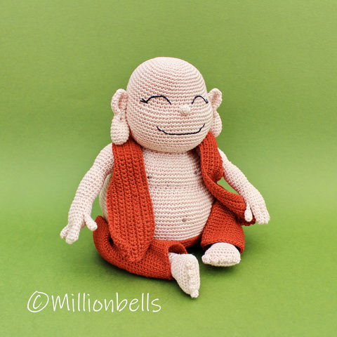 Thumbnail: Amigurumi laughing buddha, in sitting position