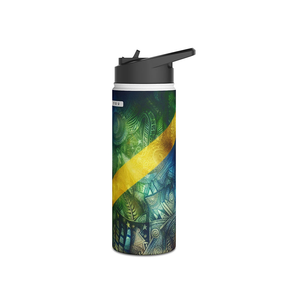 Thumbnail: Stainless Water Bottle — Tropical Flag Design (“Colorful You”)