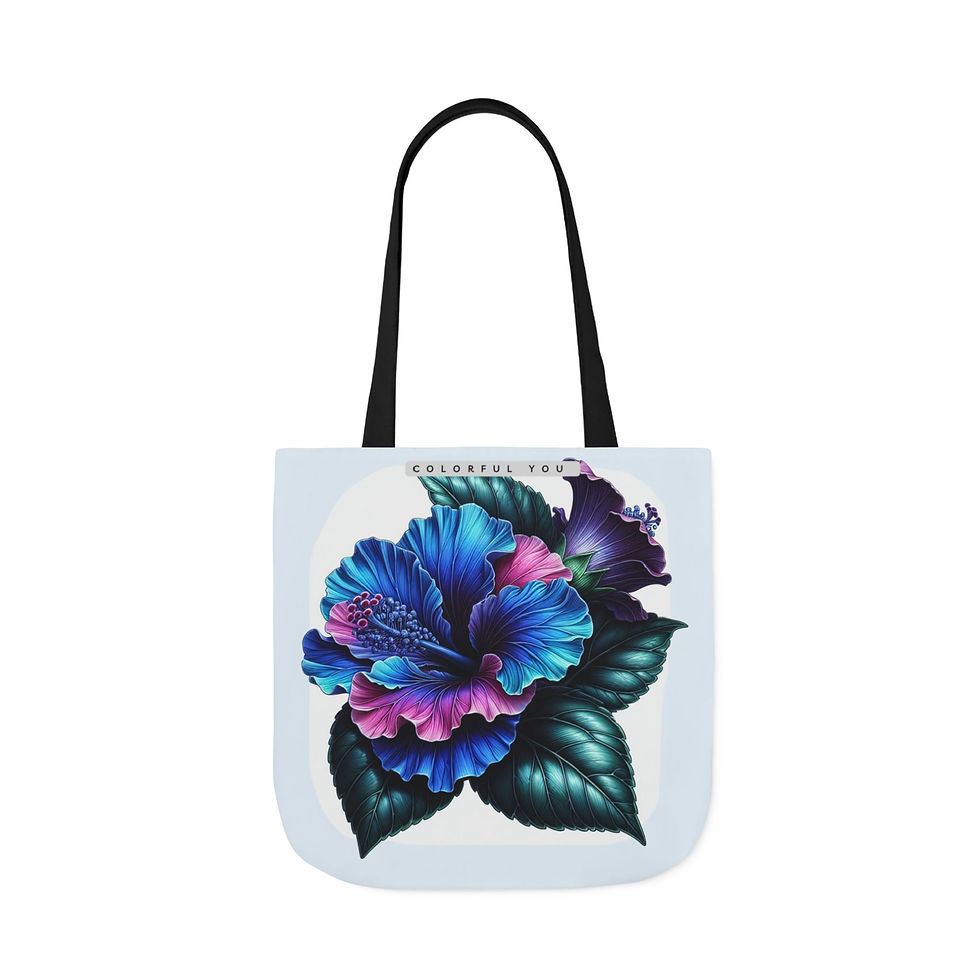Thumbnail: Blue Purple Hibiscus Canvas Tote 2025 Collection