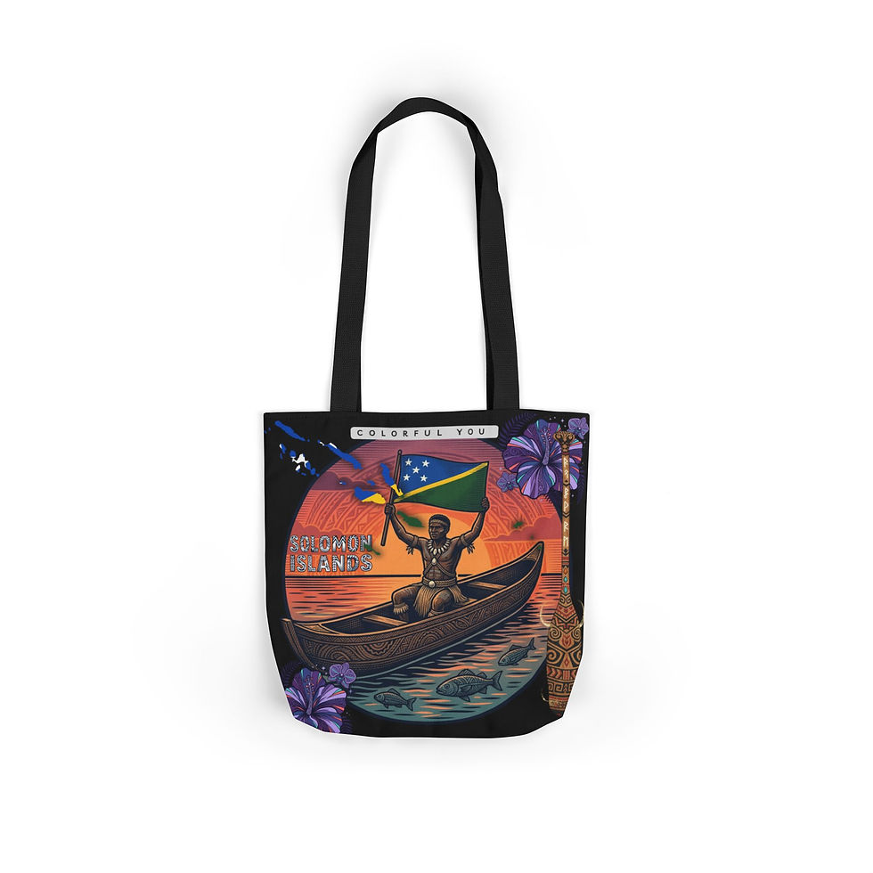 Thumbnail: Solomon Islands Pride Canvas Tote — Island Sunrise Flag Design