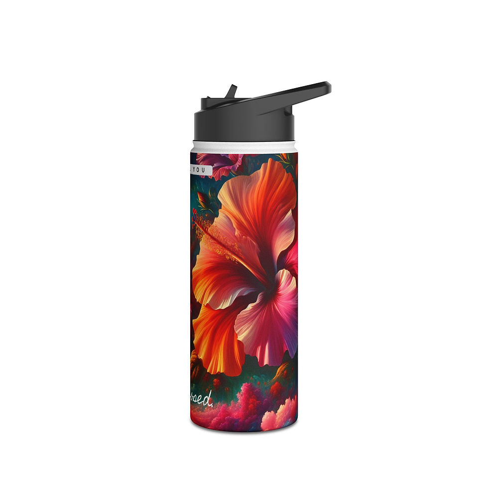 Thumbnail: Colorful Floral Stainless Steel Water Bottle 'Colorful You' Design