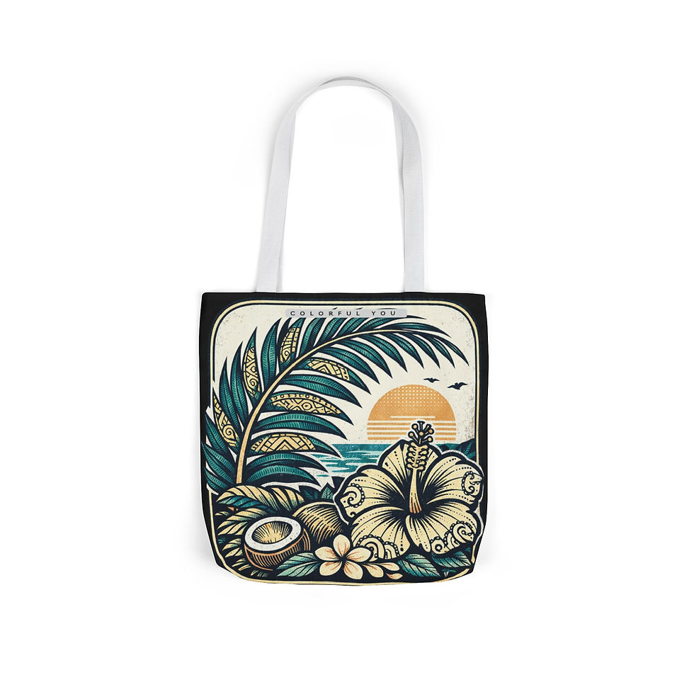Thumbnail: Tote Bag — Tropical Hibiscus Sunset Canvas Tote
