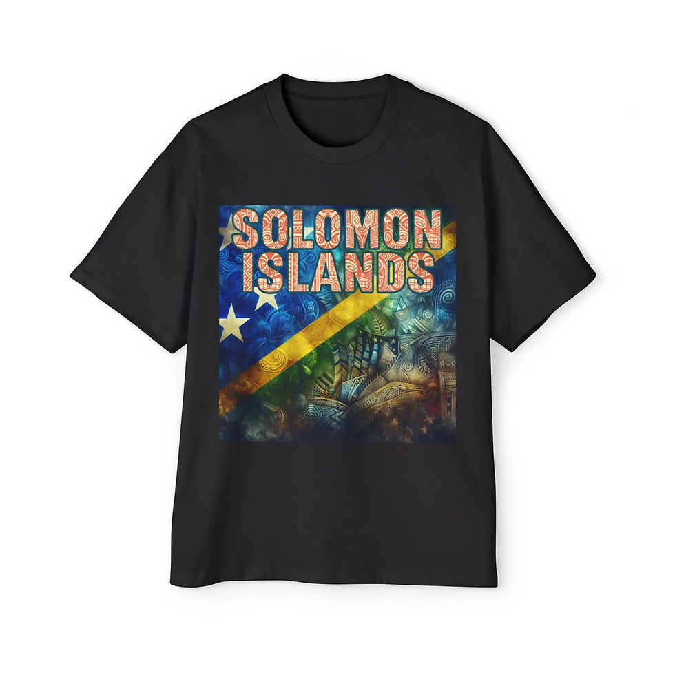 Thumbnail: Solomon Islands Flag Tee — Tropical Flag Design Country Tee