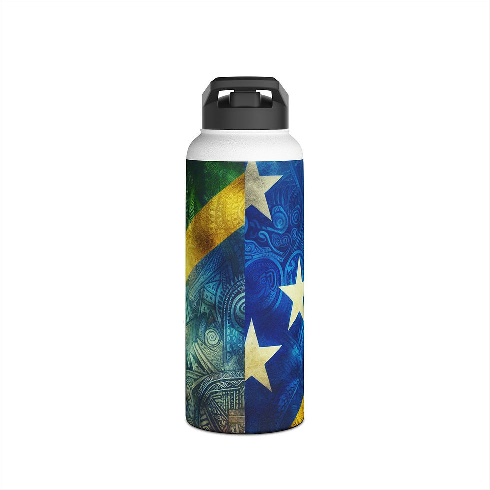 Thumbnail: Stainless Water Bottle — Tropical Flag Design (“Colorful You”)