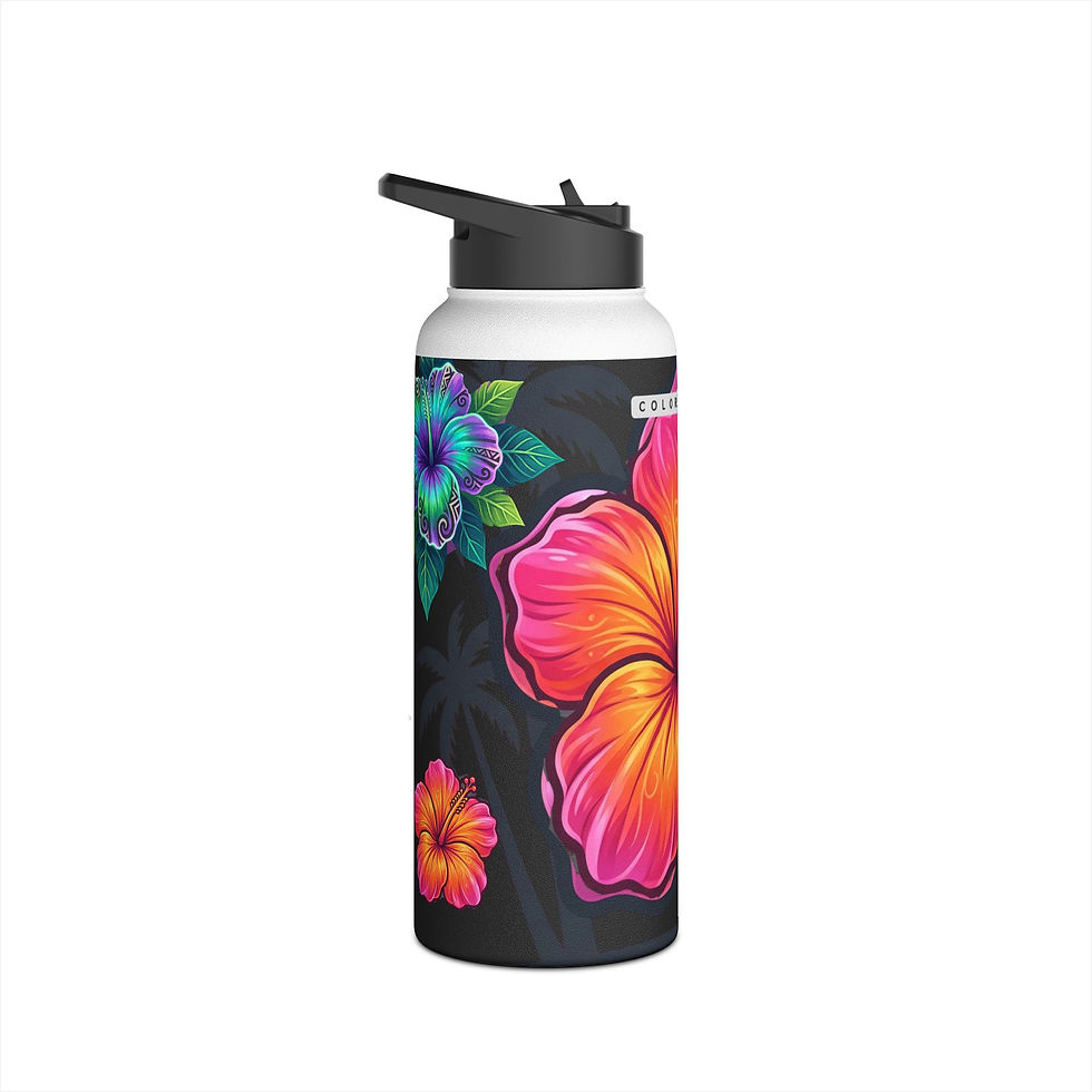 Thumbnail: Hibiscus Glow Stainless Steel Water Bottle 