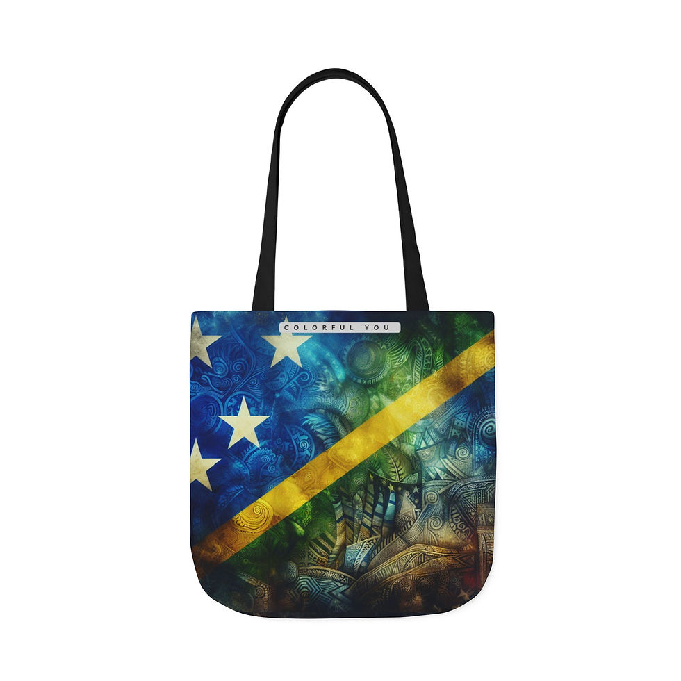 Thumbnail: Solomon Islands Flag Art Canvas Tote
