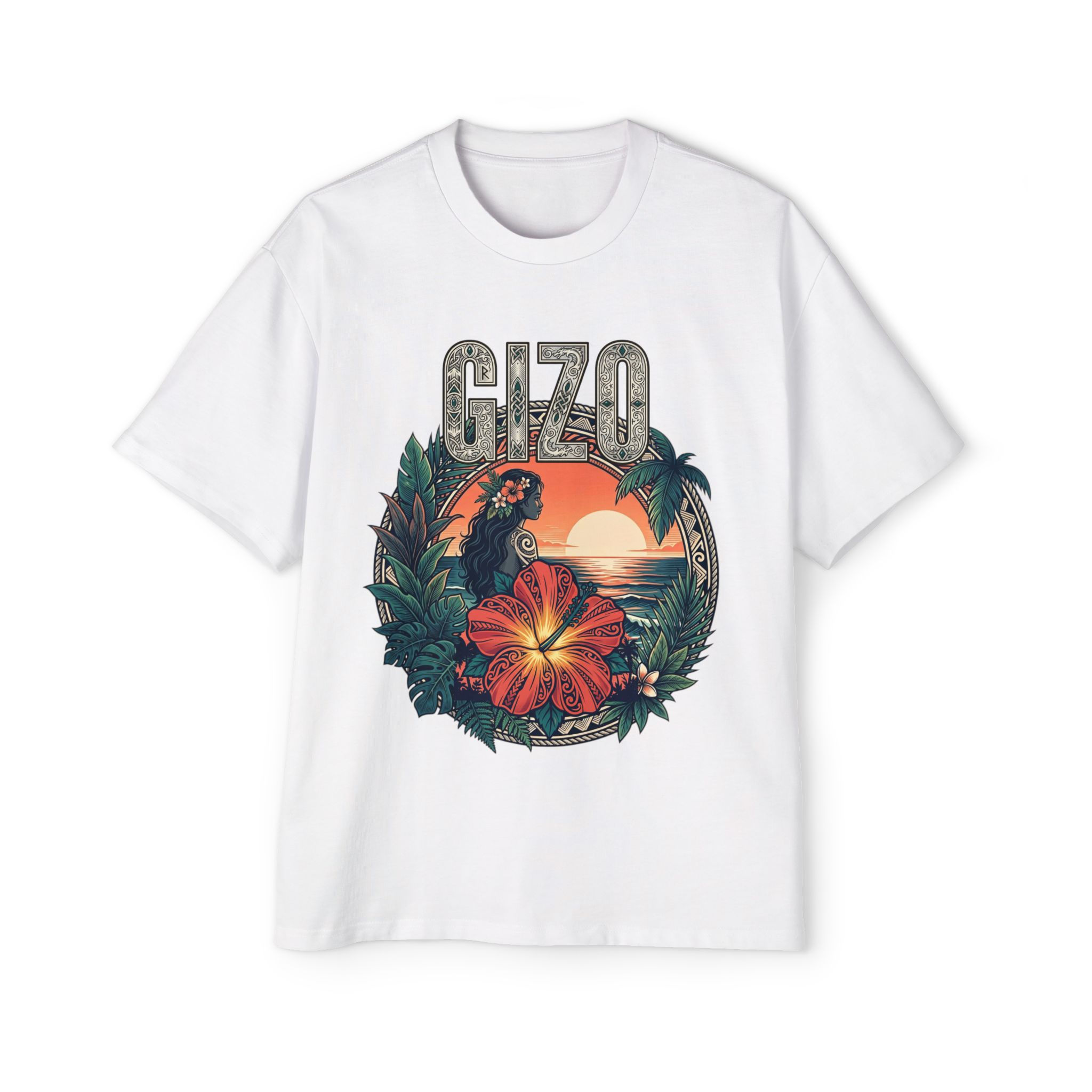 Gizo Represent Tee — Tropical Surf Graphic T-Shirt premium