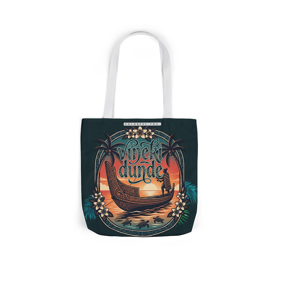 Thumbnail: Vineki Dunde Tropical Sunset Tote Bag -  Canvas Beach Tote