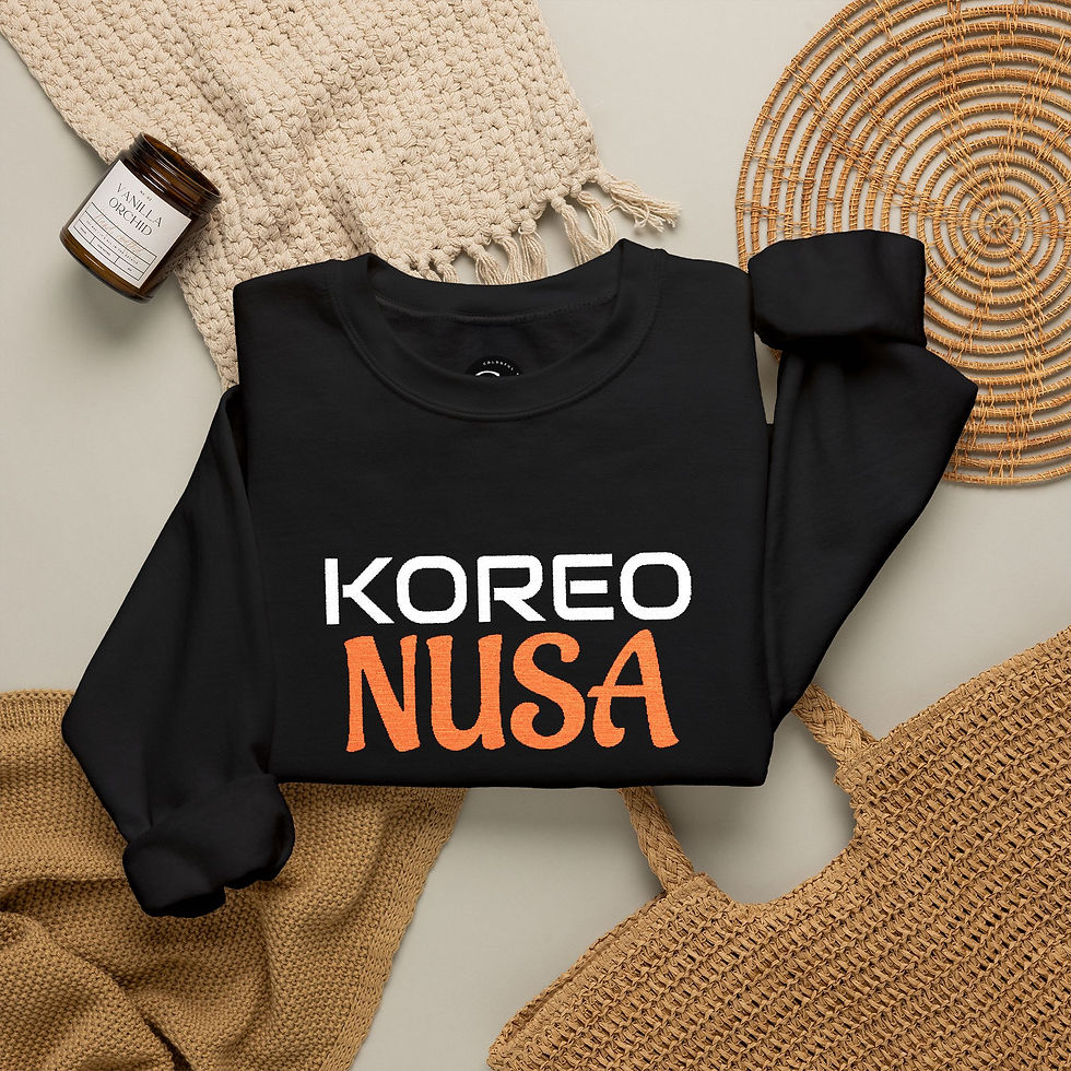 Thumbnail: KOREO NUSA Crewneck Sweatshirt - Retro Block Letter Graphic Pullover