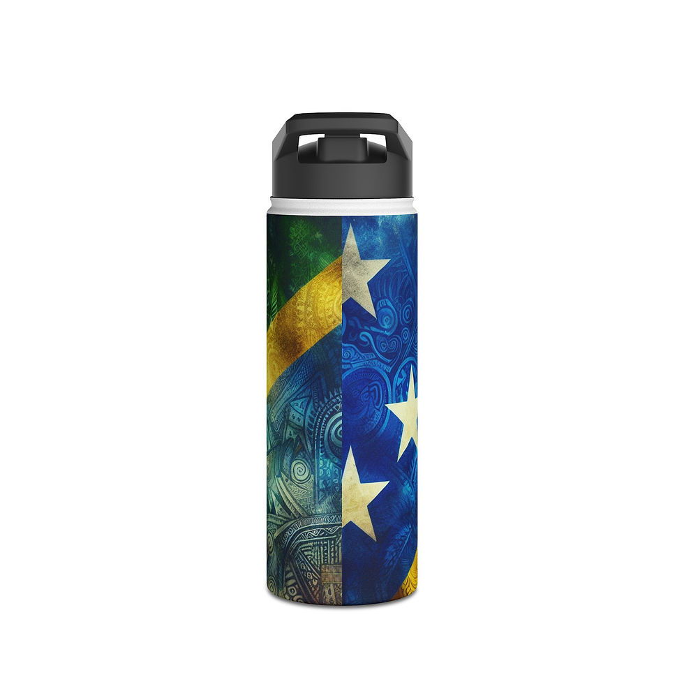 Thumbnail: Stainless Water Bottle — Tropical Flag Design (“Colorful You”)
