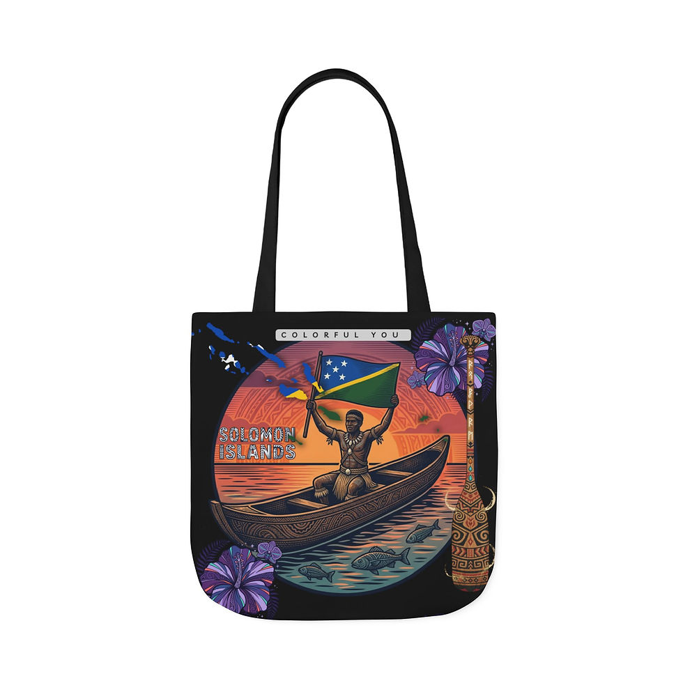 Thumbnail: Solomon Islands Pride Canvas Tote — Island Sunrise Flag Design