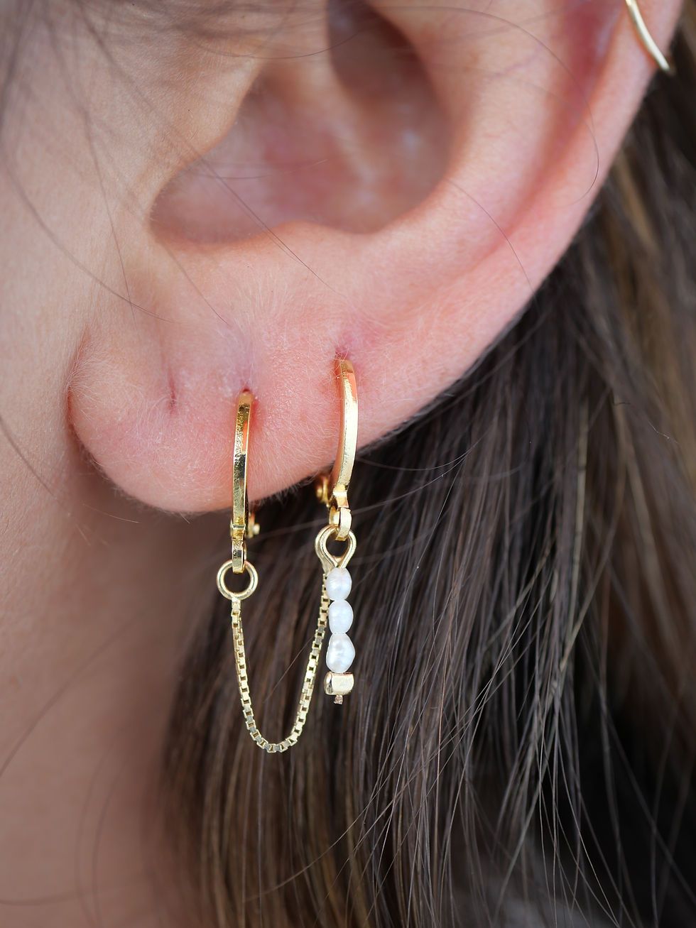 Miniature : Double Boucle perles Naturelles