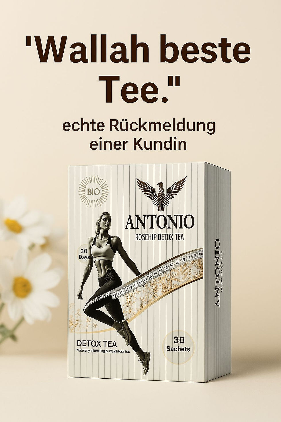 Antonio Detox Tee Packung mit Kunden-Feedback