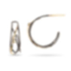 Hoop Earrings, 18K Gold, Sterling Silver, Diamond