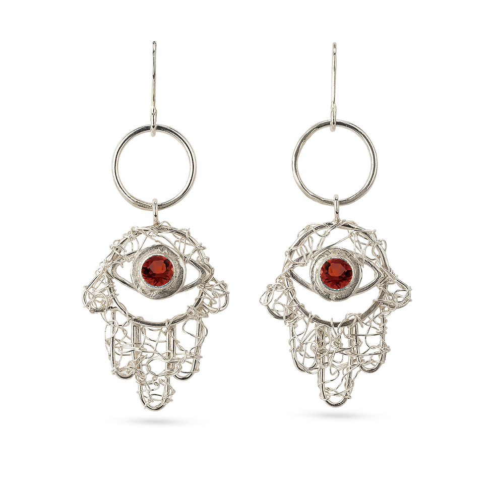 Thumbnail: Hamsa Crocheted Earrings