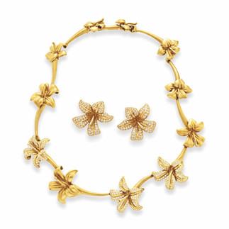 Flowers Necklace and Earrings