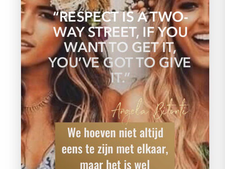 Respect tonen is een wisselwerking van energie. 
