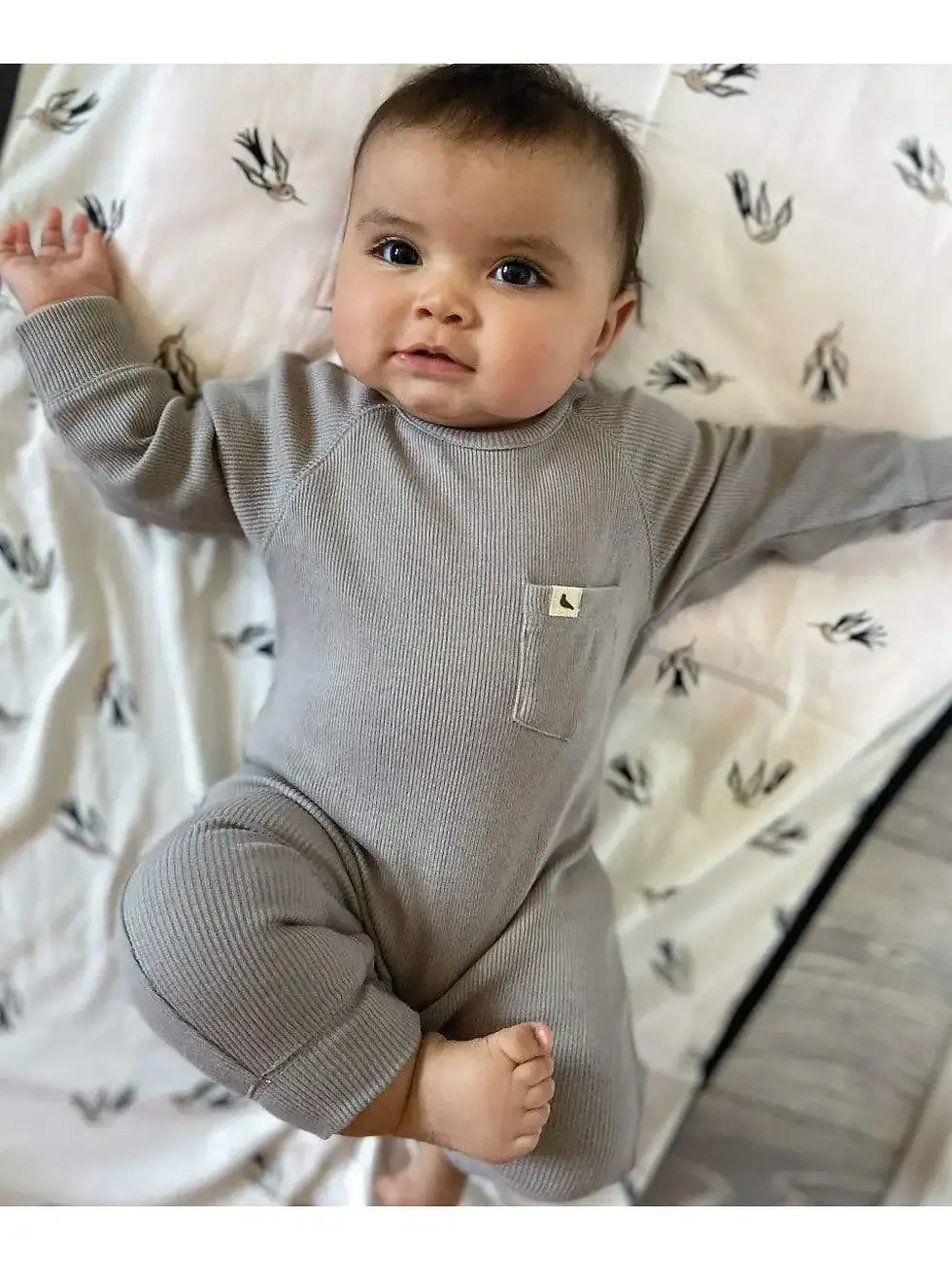 Thumbnail: Rib Playsuit - Grey