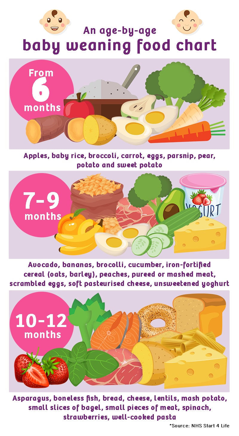 Baby weaning food chart