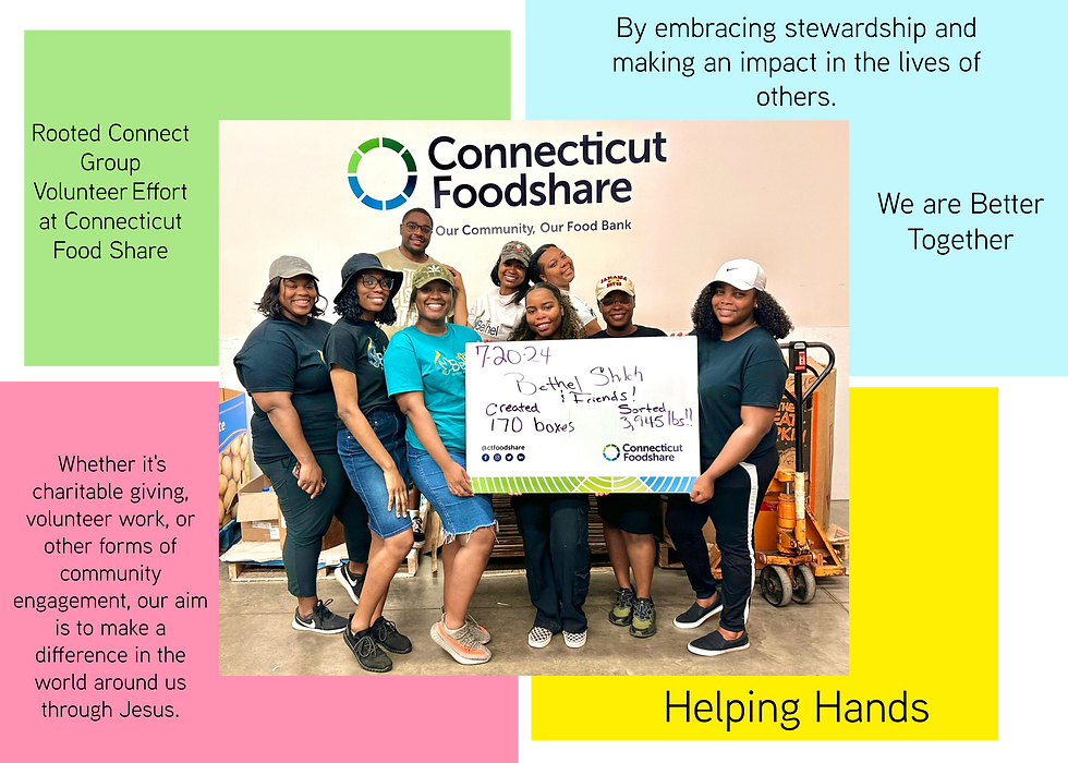 Rooted Connect Group at Connecticut Foodshare Volunteer Bethel Shiloh Apostolic Church