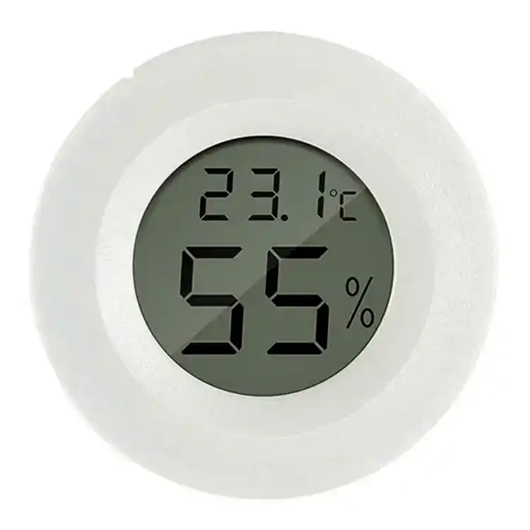 BA PRO LCD Digital Temperature Humidity Meter Round White