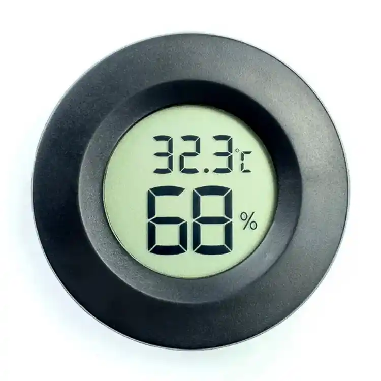 BA PRO Mini LCD Digital Temperature Humidity Round Meter Black