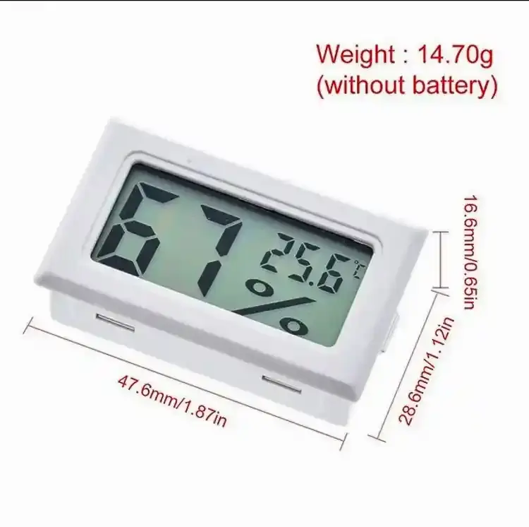 Thumbnail: Mini LCD Digital Temperature Humidity Meter White for sale UK