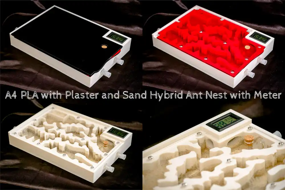 best ants uk ant farm A4 PLA Ant Hybrid Nest with HT Meter Plaster and Sand Formicarium Farm